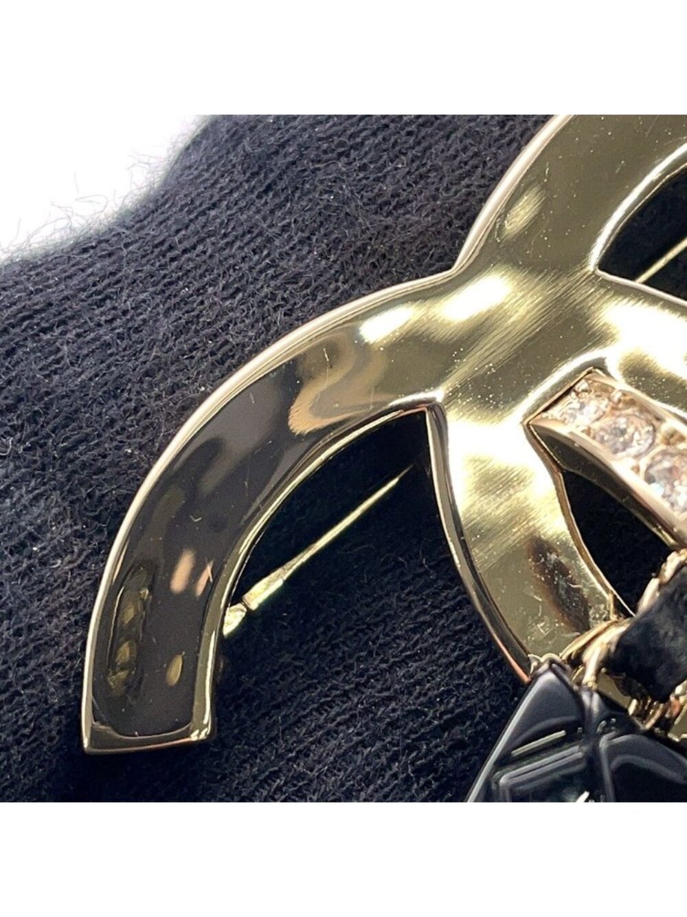Chanel Brooch CC Logo Bag Rhinestone - Picture 6 of 8